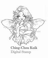 Chou Ching Kuik Challenge Digital Sakura Fairy Moth Kimono Stamp Instant Butterfly Fantasy Flower Japanese Girl Zdroj Pinu Etsy sketch template