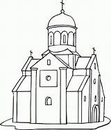 Coloring Church Pages Printable Popular sketch template