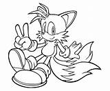 Tails Sonic Prower Colorare Segno Vittoria Dita Coloradisegni Cookie sketch template