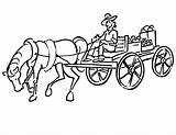 Horse Coloring Cart Pages Wagon Drawing Push Template Pull Pulling Popular Getdrawings Sketch Farmer Coloringhome sketch template