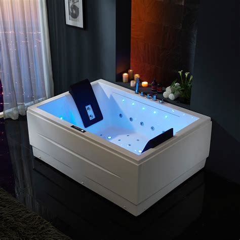acrylic corner bathtub whirlpoolair jet  sided apron tub led chromotherapy ebay