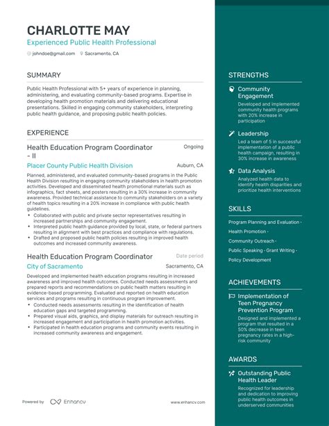 public health resume examples guide