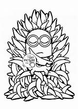 Minions Minion Coloring Pages Banana Kids Bananas Tree Color Many Sheets Printable Children Fruits Fruit Wuppsy Few Details Online Cartoon sketch template
