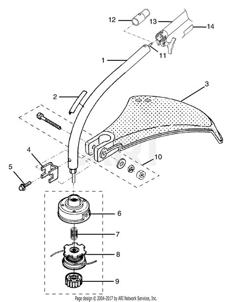 homelite ry curved split shaft trimmer parts diagram  handle trimmer head assembly