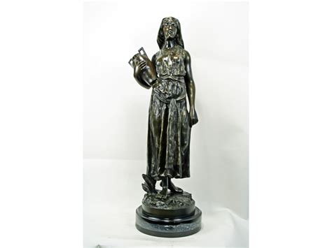 T Ghilmamy Art Nouveau Bronze Egyptian Slave Girl Statue