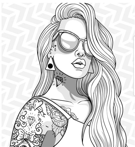 tumblr girl coloring pages  adults coloring pages