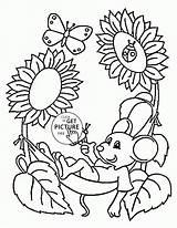Coloring Spring Pages Cute Kids Mouse Mice Season Seasons Printables Popular sketch template