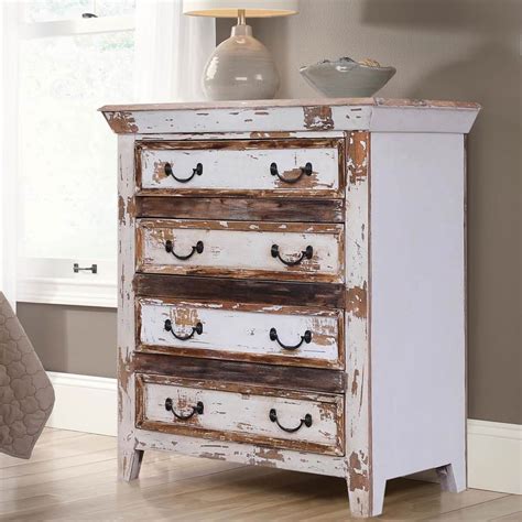 leigh distressed reclaimed wood white bedroom dresser   drawers