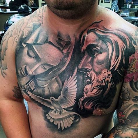 40 Jesus Chest Tattoo Designs For Men Chris Ink Ideas