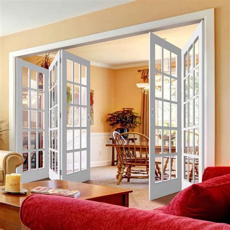 Five Folding Doors And Frame Kit Sa 15 Pane 3 2 Clear Glass White
