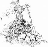 Freya Norse Coloring Pages Mythology Chariot Goddess Her Drawn Clipart Freyja Etc Cats Usf Edu Viking Two She Searching 1909 sketch template