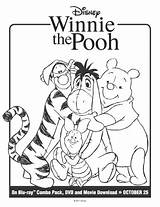 Pooh Tigger Coloring Piglet Eeyore Winnie Printable Sheet Click Tweet sketch template