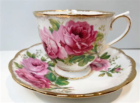 royal albert tea cup  saucer american beauty pattern antique tea