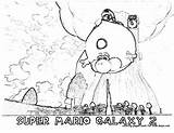 Galaxy Mario Coloring Pages Super Wii sketch template