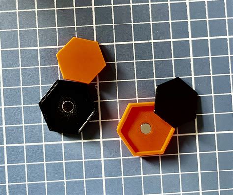 hexagon magnet easy print simple assembly hidden magnet  picknicker   stl