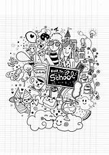 Doodle Coloring Kids Simple Pages Print sketch template