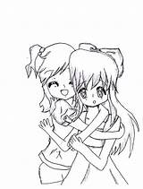 Hugging Hug Bff Friendship Tocolor sketch template