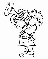 Trumpeter Malbuch Vektor Ausmalen sketch template