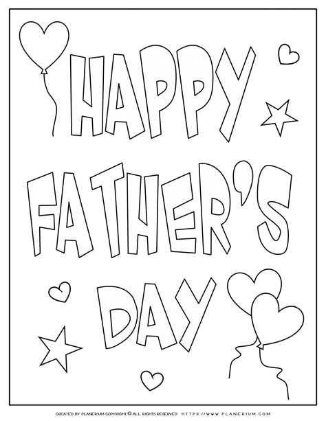 fathers day coloring page happy fathers day planerium fathers
