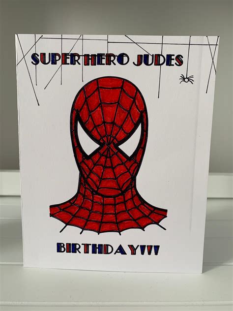 personalised spider man birthday card superhero birthday etsy