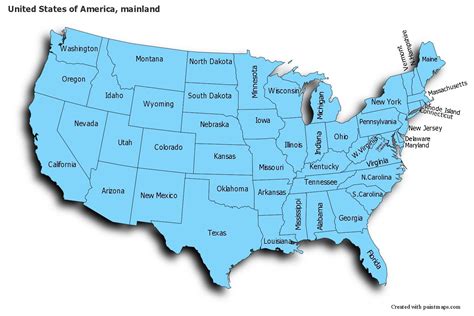 sample maps  united states  america mainland blueshadowy map