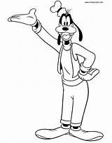Goofy Coloring Pages Disney Mickey Mouse Printable Pete Clubhouse Color Standing Friends Kids Disneyclips Books Raised Arm Cartoon sketch template