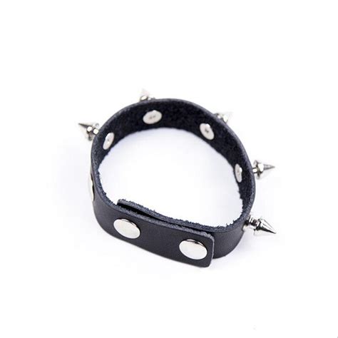 Adult Games Punk Rivets Leather Penis Ring Sex Bondage Delay Cock Ring