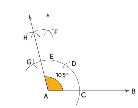 Construction Of Angles Using Protractor And Compass Steps Of