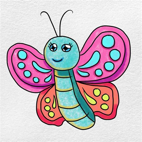 draw cute butterfly helloartsy