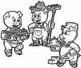 Pigs Little Coloring Pages Cartoon Three Farmers Pig Story Characters Disney Wecoloringpage Clip Choose Board Gif sketch template