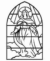 Mary Coloring Bible Christmas Pages Mother Glass Stained Virgin Kids Religious God Jesus Drawing Adults Colouring Clipart Books Catholic Color sketch template