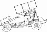 Coloring Car Pages Printable Sprint Cars Awesome sketch template