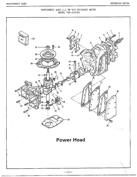 hp outboard motorpower head diagram parts list  model