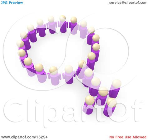 group of purple people forming the female sex symbol clipart