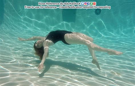 underwater arching  elegant floating pose adorkastock