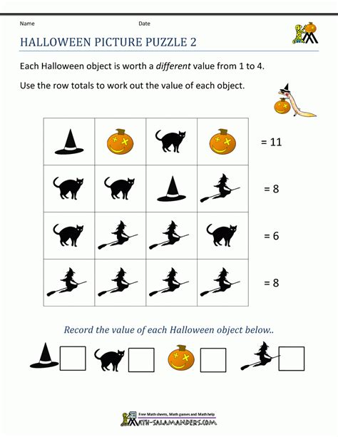 free halloween math worksheets 2nd grade alphabetworksheetsfreecom