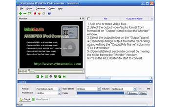 WinXMedia AVI / MPEG iPod Converter screenshot #0