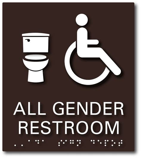 All Gender Restroom Signs With Toilet And Wheelchair