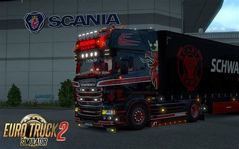 scania rs rjl black and red griffin skin accessory parts v1 0 tuning mod euro truck simulator