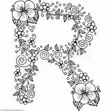 Coloring Pages Alphabet Flower Letter Floral Letters Adult Flowers Printable Getcoloringpages Embroidery Patterns Mandala Book ボード Pattern 保存 Hand Getdrawings sketch template