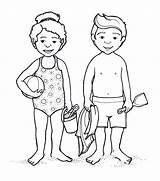 Coloring Body Pages Parts Kids Child Outline Girl Bathing Suit Drawing Anime Human Bikini Female Swimsuit Boy Preschool Swimming Template sketch template