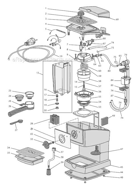 delonghi ec parts list  diagram ereplacementpartscom delonghi espresso machine