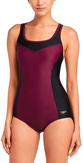 speedo womens one piece swimsuit keyhole racerback moderate cut