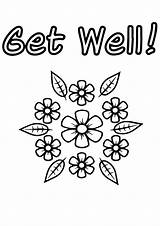 Well Soon Coloring Pages Better Flowers Coloring4free Feel Card Papa Printable Template sketch template