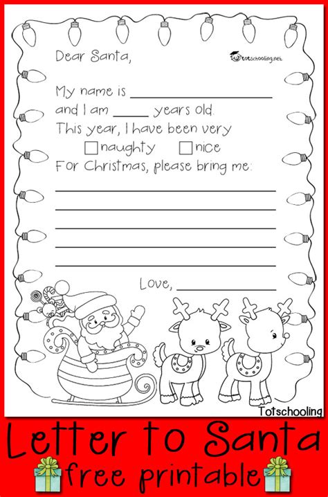 printable letter  santa coloring page