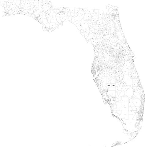 Florida Vector Map 5 Digit Zip Codes