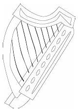 Harp Celtic St Printable Irish Coloring Patrick sketch template