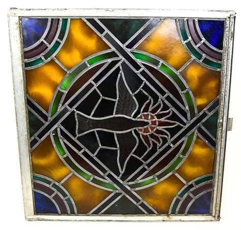 Sold Price Antique C 1920s Stained Glass Window W Dove Invalid Date Edt