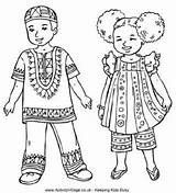 Coloring Pages Children African Around Colouring Multicultural Sheets American Preschool Thinking Jesus Color Little Kids Loves Crafts Culture Girl Child sketch template