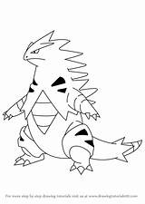 Pokemon Tyranitar Drawing Step Draw Para Coloring Pages Learn Drawings Go Colorir Tutorials Pokémon Drawingtutorials101 sketch template